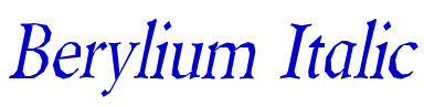 Berylium Italic Schriftart