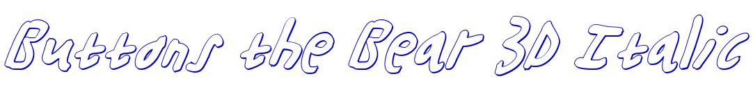Buttons the Bear 3D Italic Schriftart