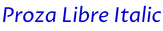 Proza Libre Italic Schriftart