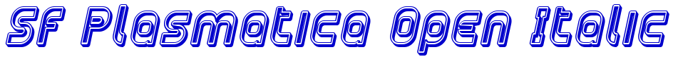 SF Plasmatica Open Italic Schriftart