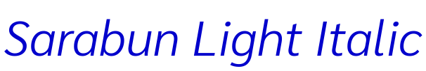 Sarabun Light Italic Schriftart