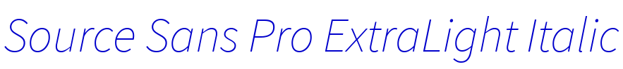 Source Sans Pro ExtraLight Italic Schriftart