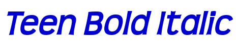 Teen Bold Italic Schriftart
