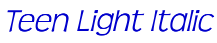Teen Light Italic Schriftart